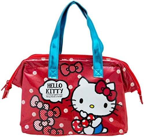 * SANRIO Hello Kitty Picnic Cooler Bag, Red Color with Blue Straps, Size 14.5"x7"x5"