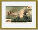 Gold Framed/Matted Print 17x23, The First Encounter of Ironclads Monitor and Merrimac