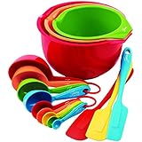 Fiesta 15-Piece Prep and Serve Baking Set, 4 Measuring Spoons, 4 Measuring Cups, 3 Spatulas, 3 Serve Bowls