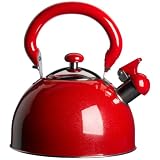 KittAmor3QuartJuliaWhistlingStainlessTeaKettle,Red
