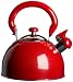 KittAmor 3 Quart Julia Whistling Stainless Tea Kettle, Red