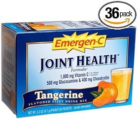 Emergen-C Joint Health Fizzy Drink Mix, 1000 mg, Tangerine, 0.3-Ounce Packets in 36-Count Boxes