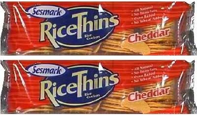 Sesmark Cheddar Rice Thins, 3.5-ounces (Pack of 12)