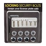 Cyber Monday License Plate Frame Torx Locking Security Bolts & Chrome Snap Caps - includes 3 fastener sizes to fit all vehicles