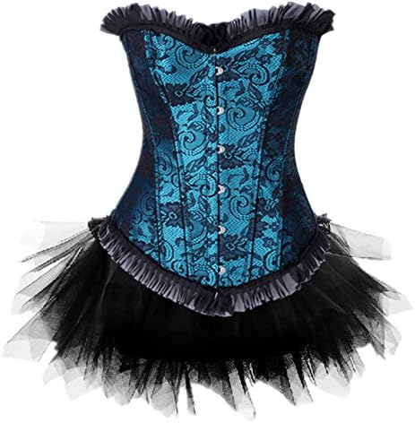 Erlion Elegant Palace Pattern Luxuxy Women Waist Trainning Corset + Skirt