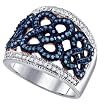 Beautiful White Gold 1/2 Ctw Blue Diamond Fashion Ring ** SPECIAL ** " Size 7 "