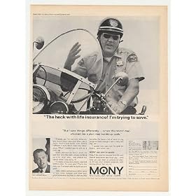1965 Motorcycle Policeman Robert Adam MONY Insurance Print Ad