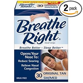 Breathe Right Nasal Strips, Small/Medium, Tan, 30-Count Boxes (Pack of 2)