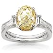 One of a Kind 2 5/8ct TW Certified Fancy Yellow Diamond Engagement Ring in 18k Gold
