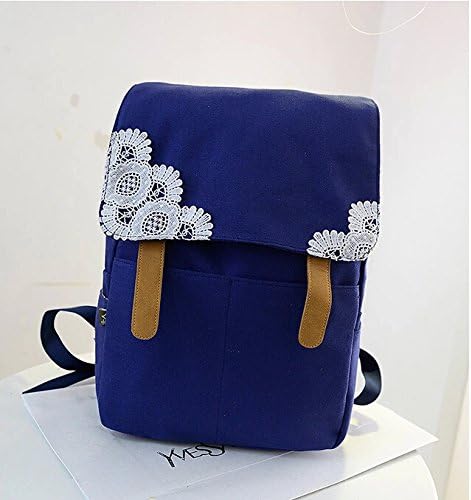 New Top Trendy Cute Japanese Lace Backpack College Style Leisure Canvas Backpack Gilr's Lovely School Bag Retro Sweet Fashionable Outdoor Backpack for Teens Students Women Ladies Girls (Dark Blue)
