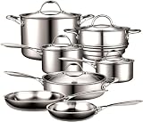 Cooks Standard 12-Piece Cookware Multi-Ply Clad Stainless Steel