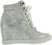 Top Moda Eric-9 High Top Lace Up Womens Wedge Sneakers