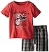 Calvin Klein Baby-Boys Infant Red Tee with Plaid Shorts