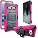 Galaxy Grand Prime Case, ATUS  Heavy Duty Holster  Kick Stand Case with Swivel Belt Clip For Samsung Galaxy Grand Prime + Stylus Pen (BLACK/PINK)