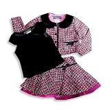 Biscotti - Girls 3 Piece Skirt Set, Black, Multi