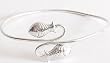 Silver Arm Cuff Armlets from India 3.25 inches (armlt045)