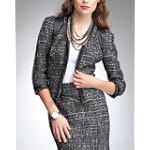 Paula Boucle Jacket - BLACK/WHITE (M)