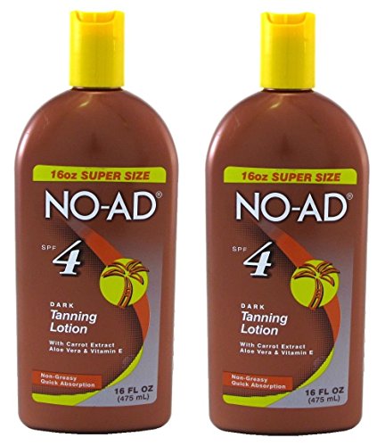 NO-AD Dark Tanning Lotion, SPF 4, 16 Oz (Pack of 2)