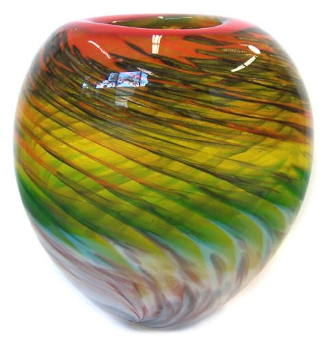 Hand Blown Murano Art Glass Vase with Certificate A47