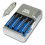 Pro Series Fast & Smart AAA / AA Nimh AC / DC Battery Charger w/ LED Display w/ 4 Premium 2700 Ni-MH Batteries Includes Mini Tripod
