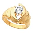 14K Yellow Gold Diamond Solitaire Engagement Mounting - CENTER STONE NOT INCLUDED