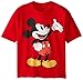 Disney Little Boys' Mickey Mouse Vintage Pose Short Sleeve T-Shirt, Red, 7