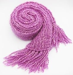 Handmade Chunky Acrylic Scarf - Extra Wide - Sweet Candy Pink (100% Knitted By Hand)