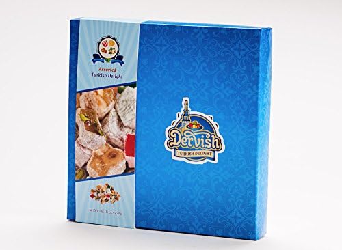 DERVISH ASSORTED TURKISH DELIGHT (FRESH-AUTHENTIC-DELICIOUS) DIRECTLY SEND FROM MANUFACTURER! ( LARGE BOX 16 OZ )