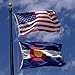 Colorado State Flag 3x5-100% Made in USA Using Tough, Long Lasting Nylon Built for Outdoor or Indoor Use, Featuring Locked Stitches on Hems and Quadruple Stitching on The Fly End