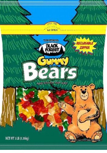 Black Forest Resealable Bag Gummy Bears, 3 Pounds Bags (Pack of 3) by Black Forest
