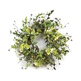 Melrose International Pear Hydrangea and Berry Polyester Wreath