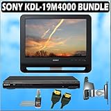 Sony Bravia M-Series KDL-19M4000 19-inch 720P LCD HDTV (Black) + Sony DVD Player w/ Deluxe Accessory