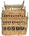 Natural Rattan Square Baskets Set / 3 Large = 20 1/2" X 13 1/2"H