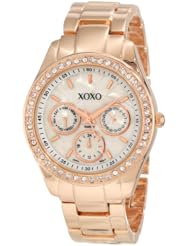 XOXO Womens XO5386  Rhinestone Accent Rose Gold Dress Watch