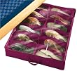 WENKO 4372220502 Unterbettkommode Brombeere f�r Schuhe - 2er Set, je 12 F�cher, atmungsaktives Vlies, 76 x 60 x 15 cm