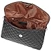 BMC Womens PU Leather Quilted Diamond Pattern Embroidered Fashion Clutch Handbag