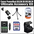 16GB Accessory Kit For Canon PowerShot SX160 IS, SX160IS SX130 IS SX130IS SX150 IS SX150IS Digital Camera Includes 16GB High Speed SD Memory card + USB 2.0 Card Reader + 4AA High Capacity Rechargeable NIMH Batteries And AC/DC Rapid Charger + Case + More