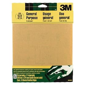 3M 9000NA Aluminum Oxide Sandpaper, 9-Inch x 11-Inch, Very Fine