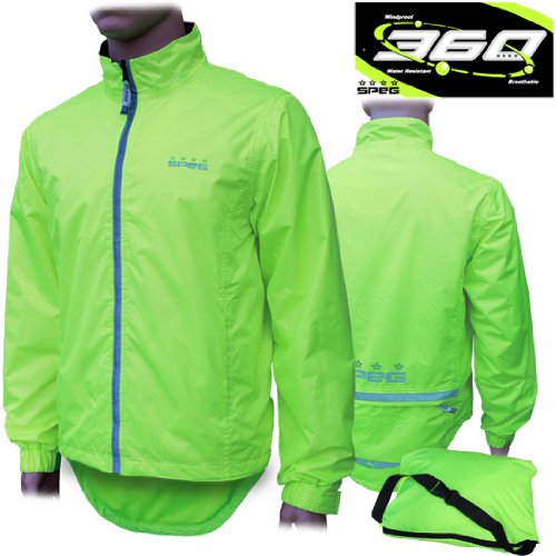 SPEG '360HV²' Wind-Water Resitant Cycle Jacket (High Visibility) - Size: XL: 40 - 42