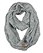NYFASHION101 Soft Winter Warm Chunky Knit Cowl Infinity Loop Scarf, Confetti Natural Gray