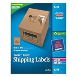Avery Internet Shipping Labels, Ink Jet and Laser, Brown Kraft, 50 Labels (5783)
