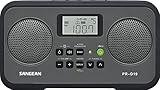 Sangean PR-D19BK FM Stereo/AM Digital Tuning Portable Radio with Protective Bumper (Gray/Black)
