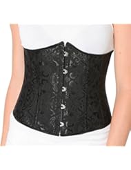 Apparel: Bonitaz Womens Brocade Underbust Corset, Black, XX-Large - Bonitaz Costumes