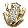 Golden Czech Crystal Frog Brooches And Pins