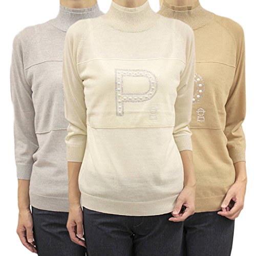 ピッコーネ スタジオ ピッコーネ STUDIO PICONE レディース プルオーバー ニット ウール 七分そで ハイネック ラメ 38(M/9号)/40(L/11号) (pico-w16aw21s)