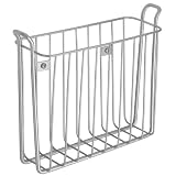 InterDesign Classico Wallmount Magazine Rack, Silver