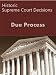 Due Process: Historic US Supreme Court Decisions Due Process: Historic US Supreme Court Decisions