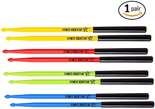 High-Grade Plastic FITNESS ROCKSTAR Drumsticks for Fitness, Aerobic Classes, Workouts and Exercises • ANTI-SLIP Handles • Random Color