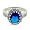 The Royal Engagement Ring w/Blue Sapphire CZ & pavé White Size 5