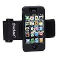 Tuneband for iPhone 4, Grantwood Technology`s Armband, Silicone Skin, and Front and Back Screen Protector, Black